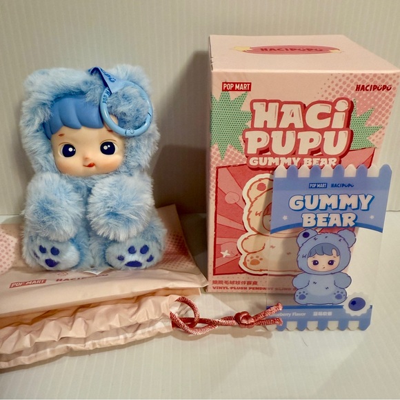 💙 POP MART HaciPupu Blueberry Gummy Bear Plush Figurine - New Blind Box - Picture 4 of 7